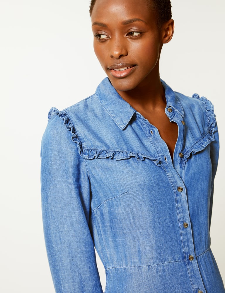 M&s denim shirt dress discount