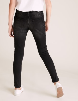  Women's Sequin Side Stripe Black Skinny Jeans High Street  Casual Slim Fit Push Up Denim Pants S : Clothing, Shoes & Jewelry