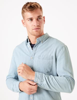 marks and spencer mens denim shirt