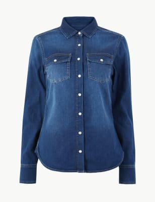 marks and spencer mens denim shirt