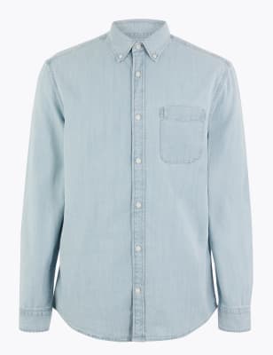 marks and spencer mens denim shirt