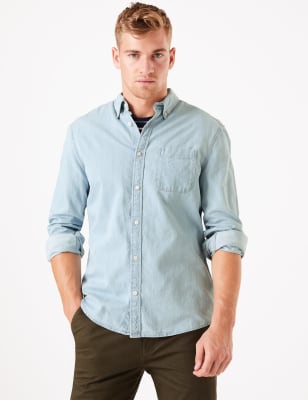 marks and spencer mens denim shirt