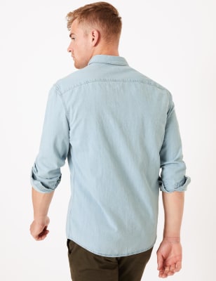 marks and spencer mens denim shirt