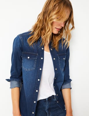 m&s ladies denim shirts