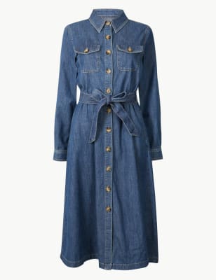 marks & spencer denim dress