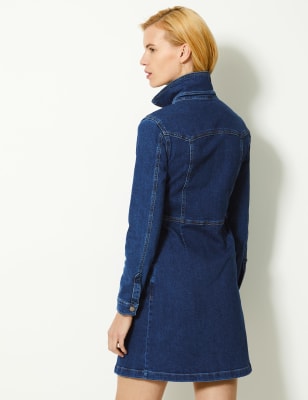 marks and spencer denim shirt dress