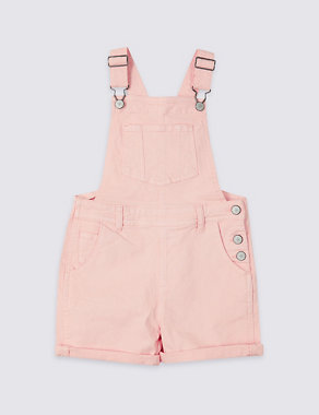 Denim Short Dungarees with Stretch (3-16 Years) Image 2 of 4
