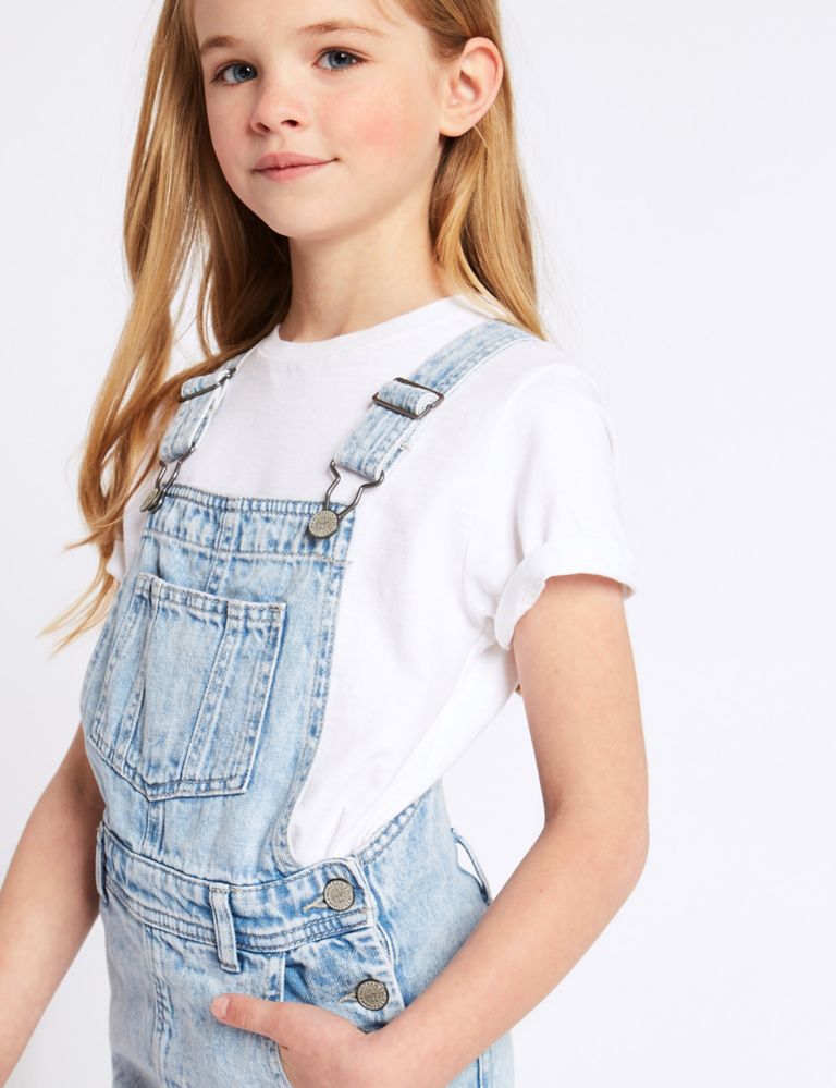 Denim Short Dungarees with Stretch (3-16 Years) 4 of 4