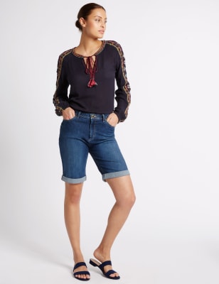 m&s denim shorts