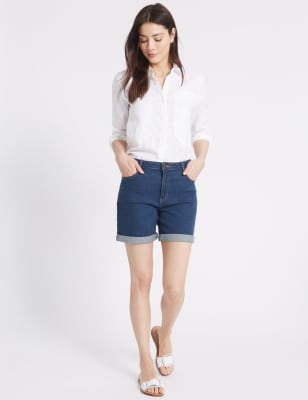 m and s denim shorts