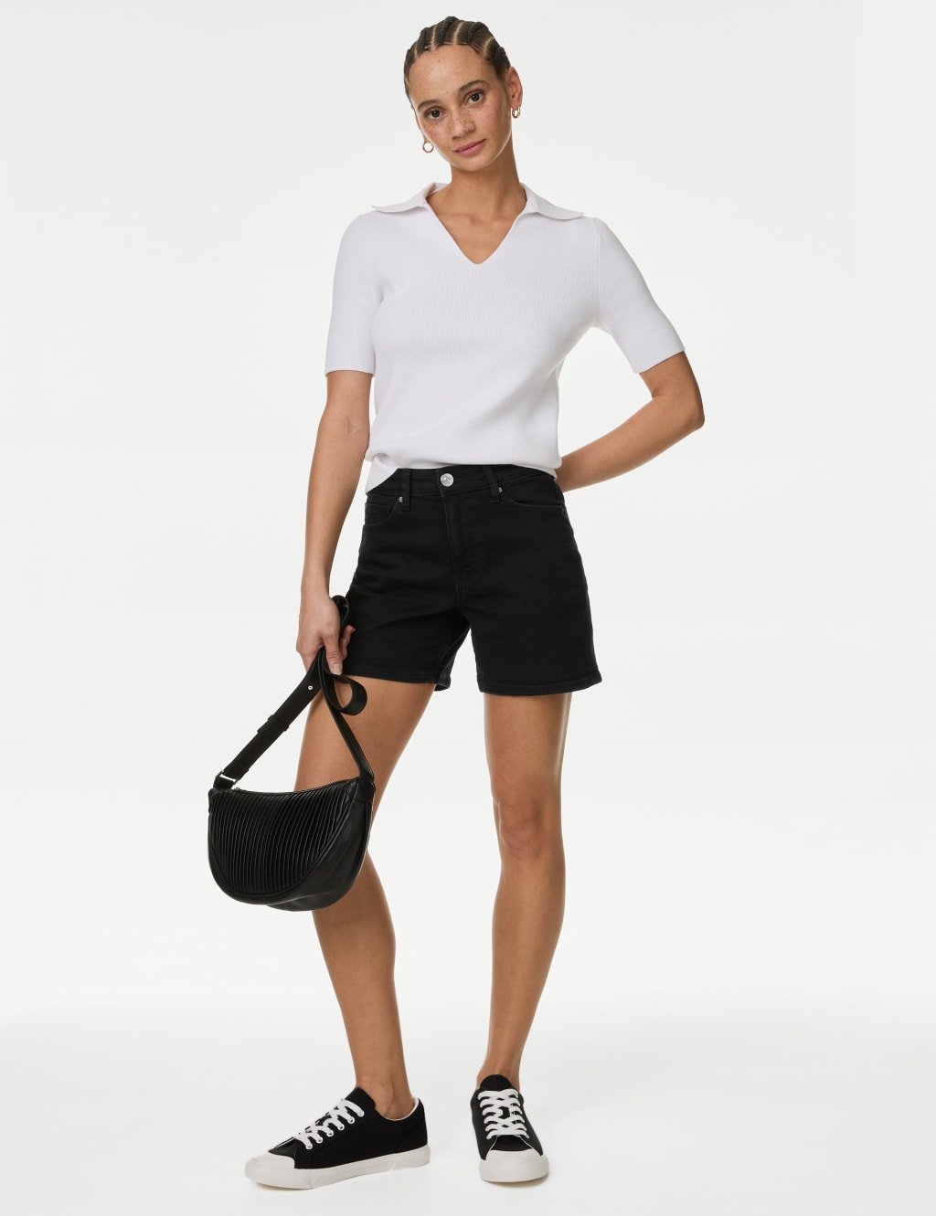M and s denim shorts online