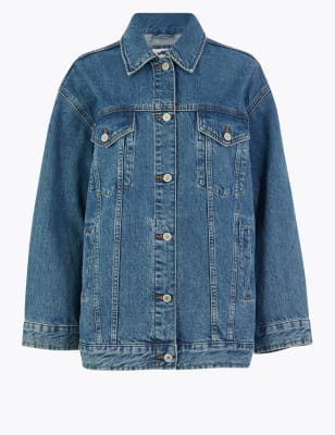 Denim Single Breasted Jacket Per Una M S