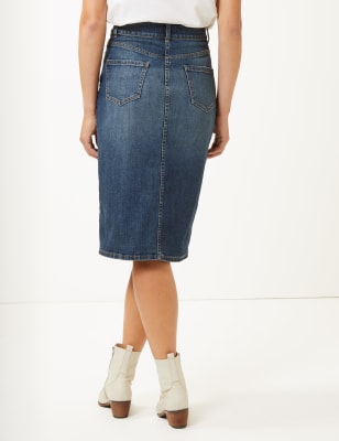 Marks and spencer hotsell a line denim skirt