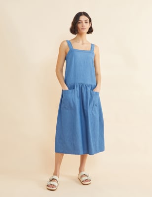 denim sleeveless maxi dresses