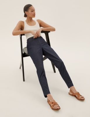 Marks and spencer clearance ankle grazer trousers