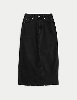 Denim Split Back Maxi Skirt Image 2 of 5