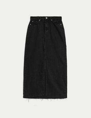 Denim Split Front Maxi Skirt Image 2 of 7