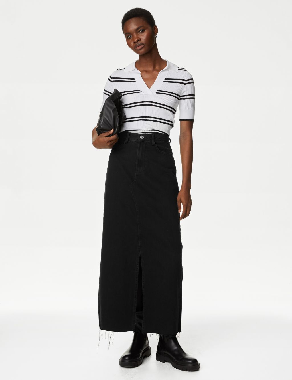 Buy Denim Split Front Maxi Skirt | M&S Collection | M&S
