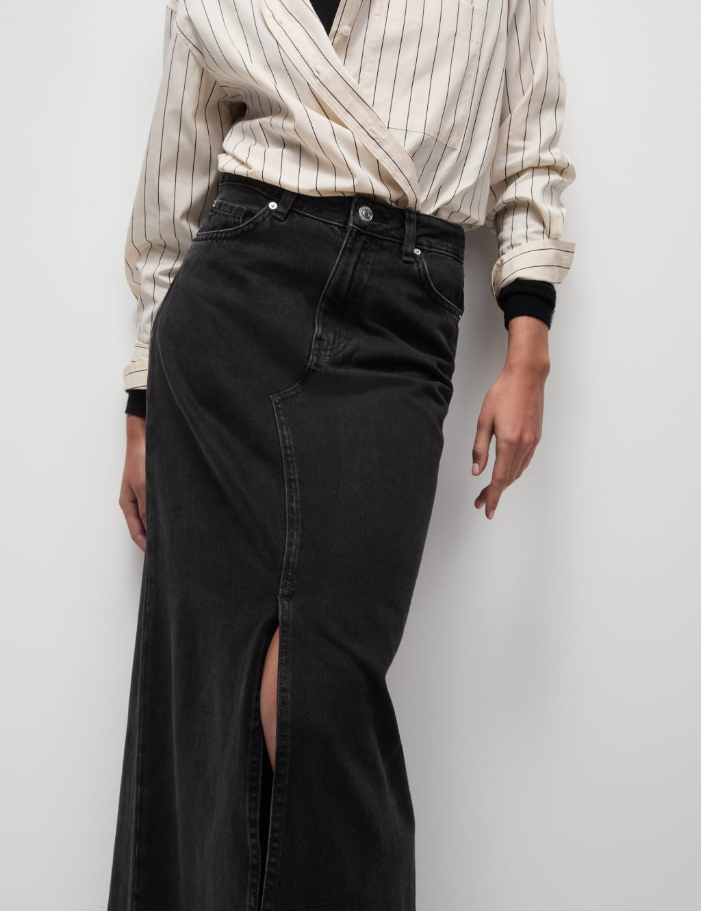 Buy Denim Split Front Maxi Skirt | M&S Collection | M&S