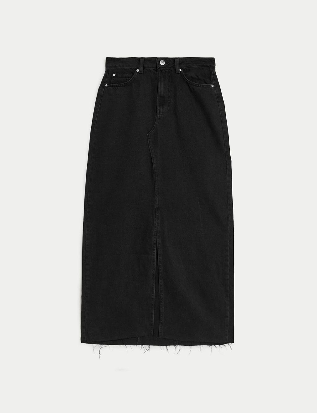 Denim Split Front Maxi Skirt 1 of 7