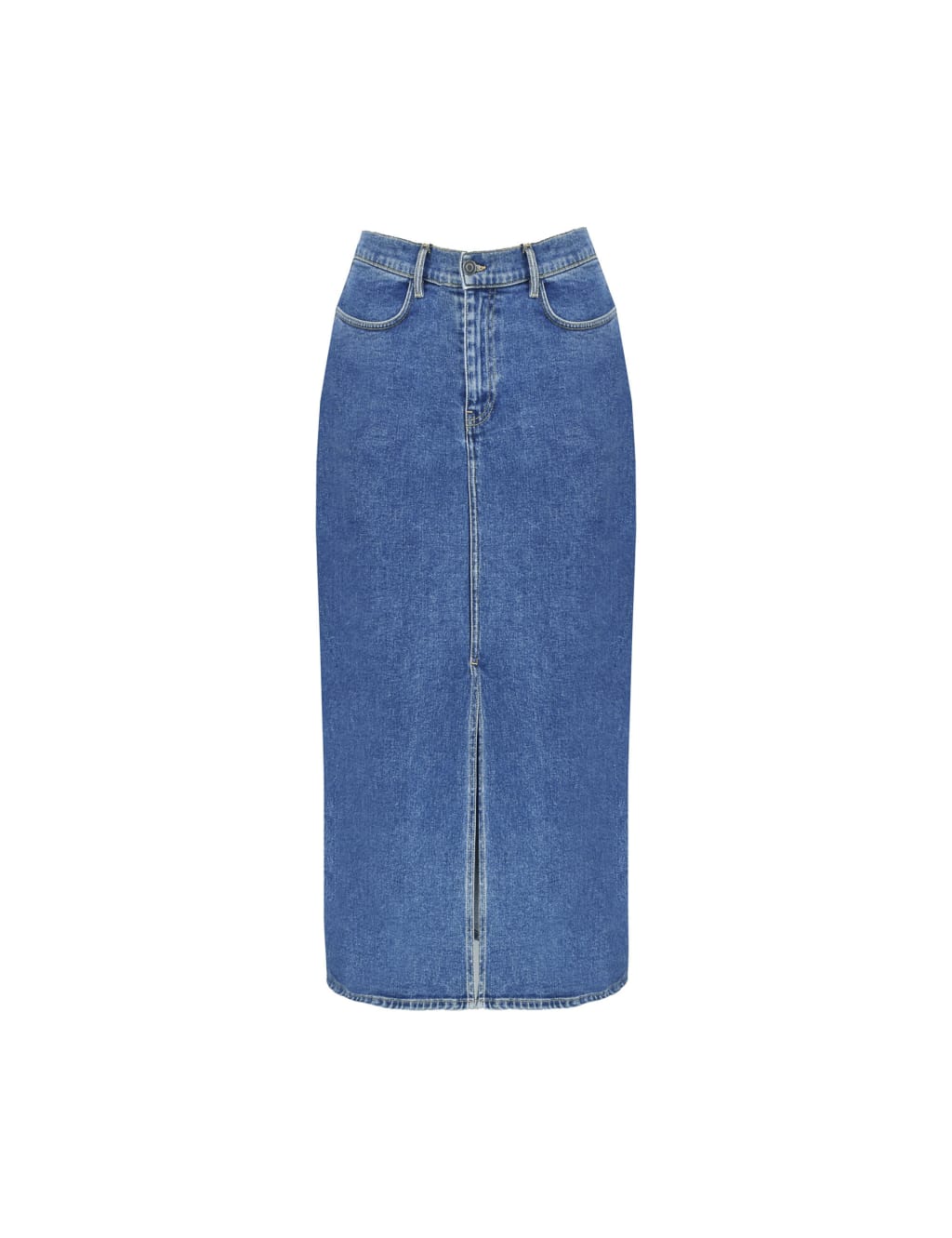 Prps split-front a-line on sale denim midi skirt