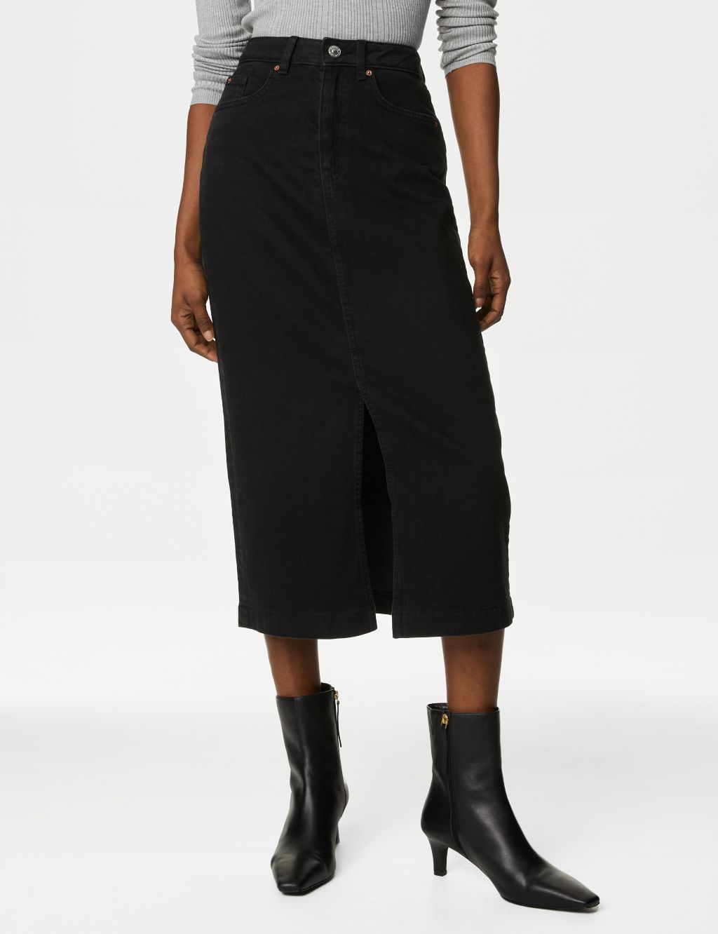 Denim Split Front Midi Skirt | M&S Collection | M&S