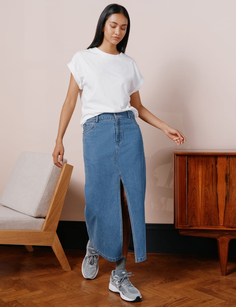 Denim midi skirts are back - here's where you can shop the seasons look -  Mirror Online