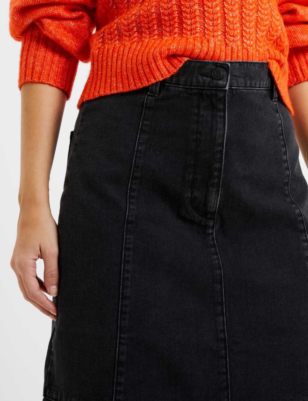 Prps split-front a-line denim midi clearance skirt