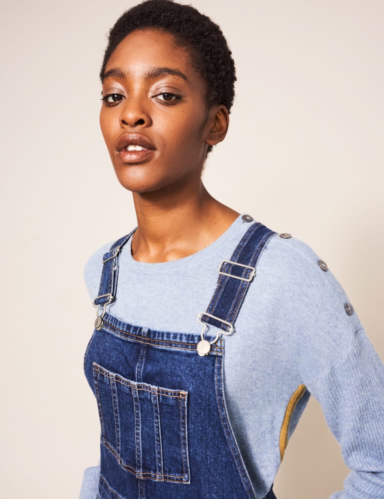Midi denim pinafore outlet