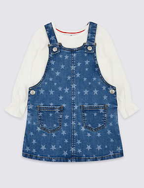 Denim Star Pinafore with Top (3 Months - 7 Years) Image 2 of 4