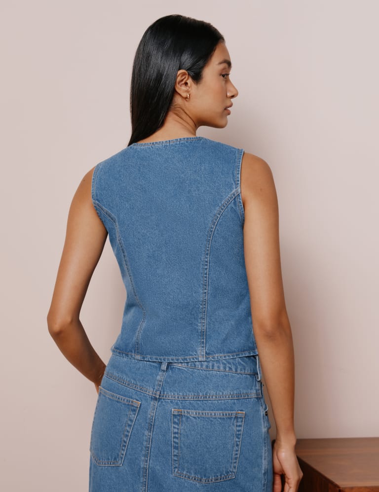 Denim Tailored Waistcoat Albaray M S