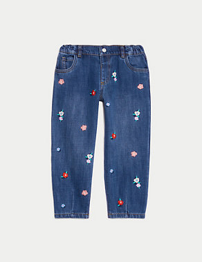 Denim Tapered Leg Embroidered Jean (2-8 Years) Image 2 of 5