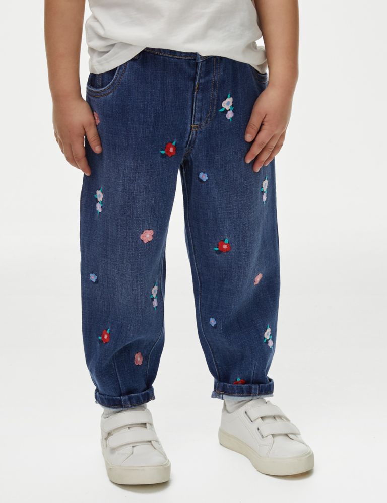 Denim Tapered Leg Embroidered Jean (2-8 Years) 4 of 5