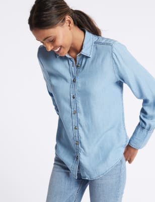 m&s ladies denim shirt