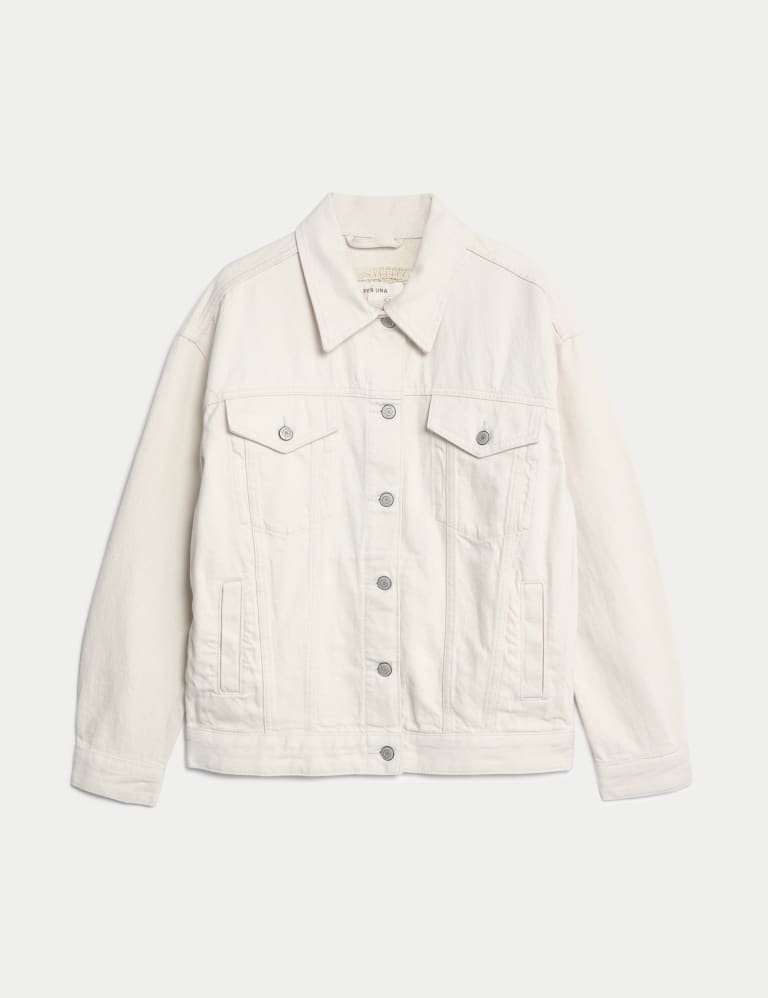 White denim jacket marks discount and spencer