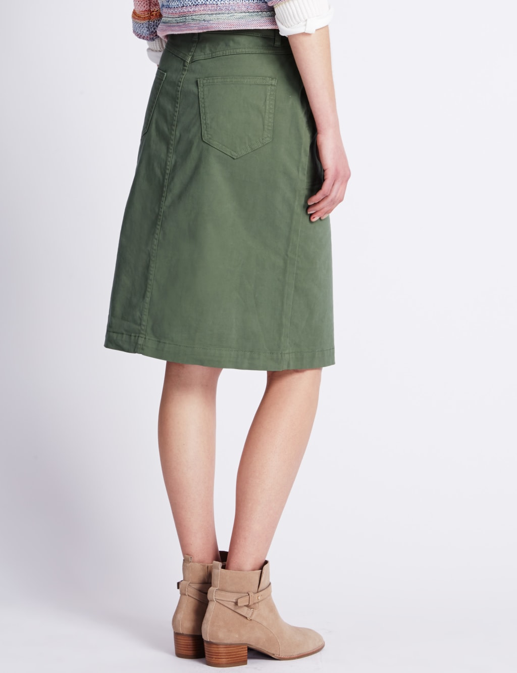 Utility skirt knee length hot sale