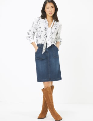 marks and spencer ladies denim skirts