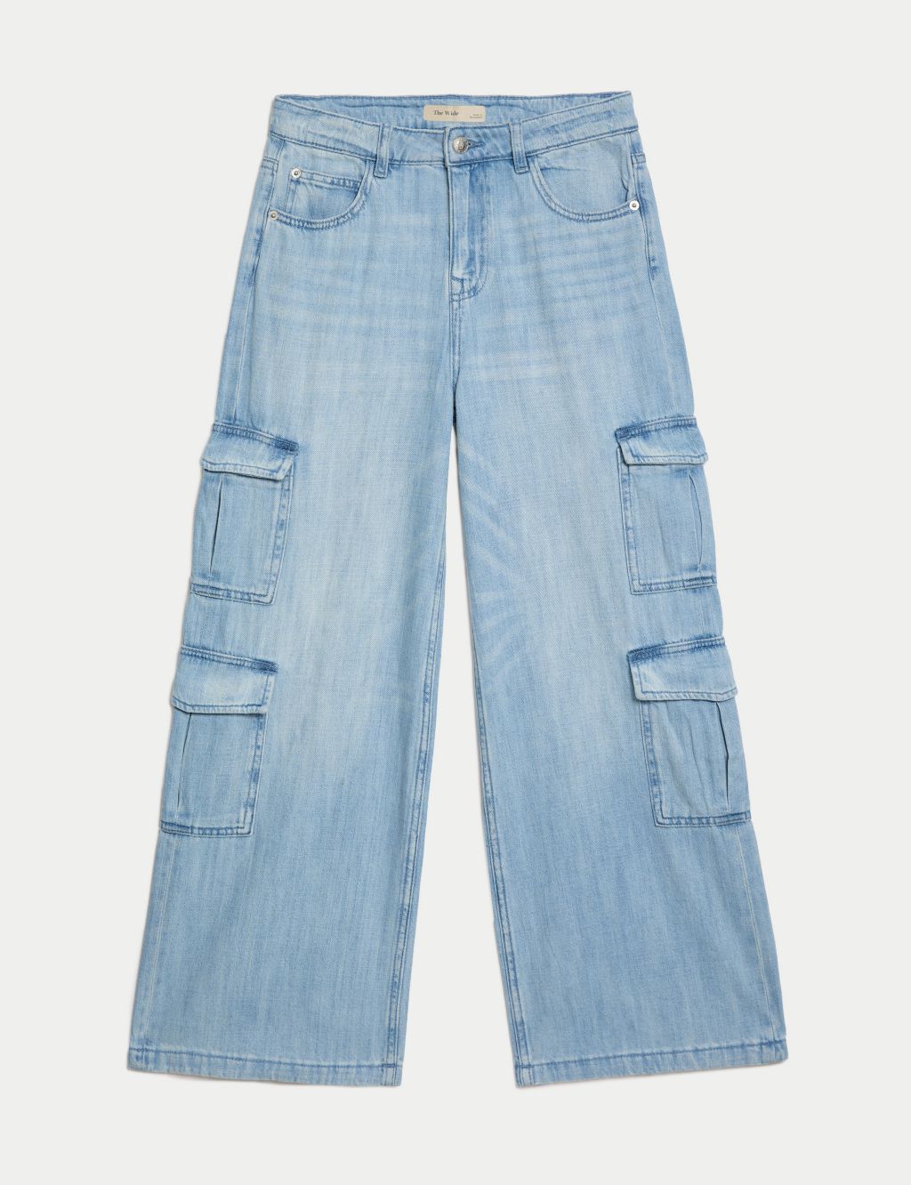 Denim Wide Leg Cargo Jeans (6-16 Yrs) 1 of 5