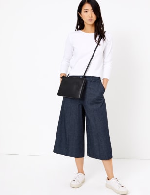 Denim Wide Leg Culottes, M&S Collection