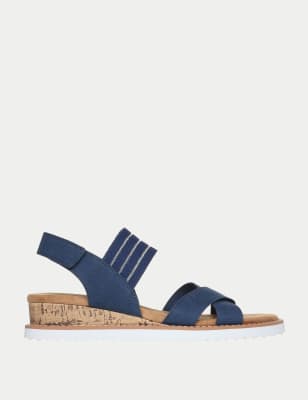 skechers sandals wedge heel