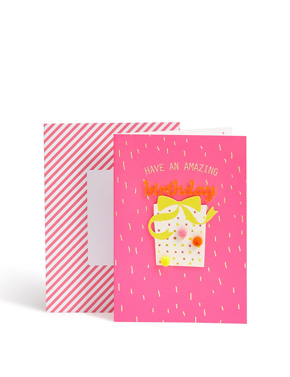 Designer Collection Bold Pink Birthday Card Image 1 of 2