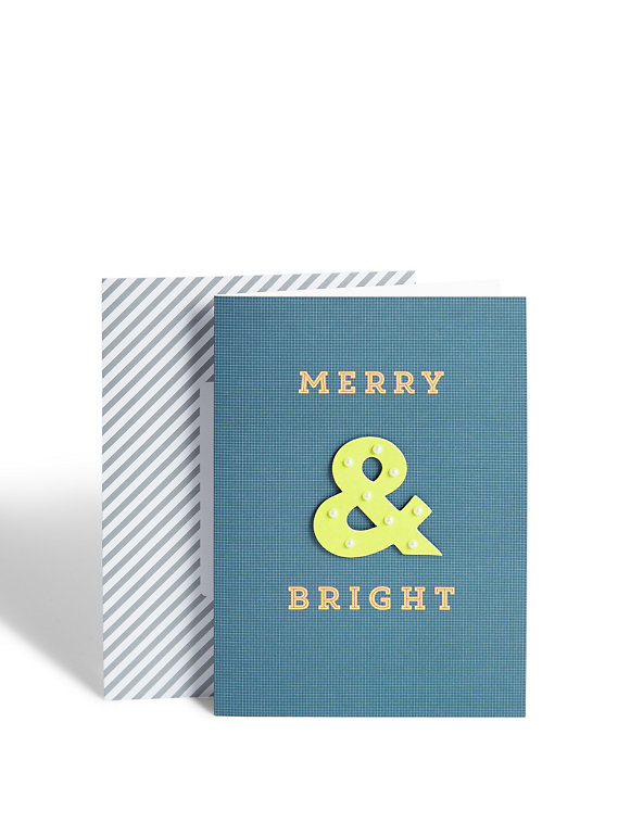 Designer Collection Merry & Bright Christmas Card Image 1 of 2