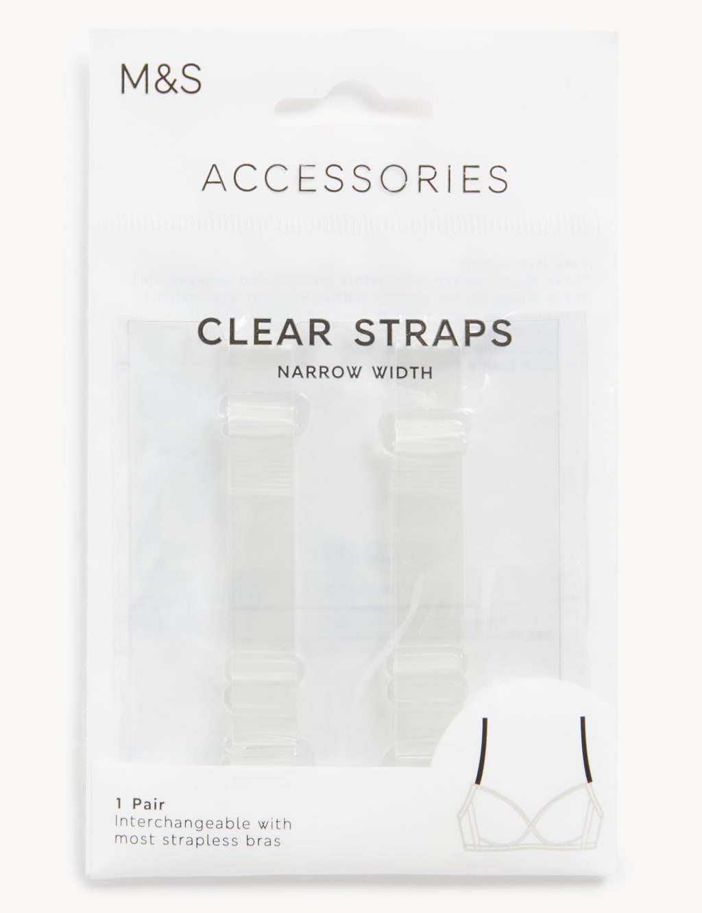 Detachable Clear Bra Straps Standard Width M&S Collection M&S