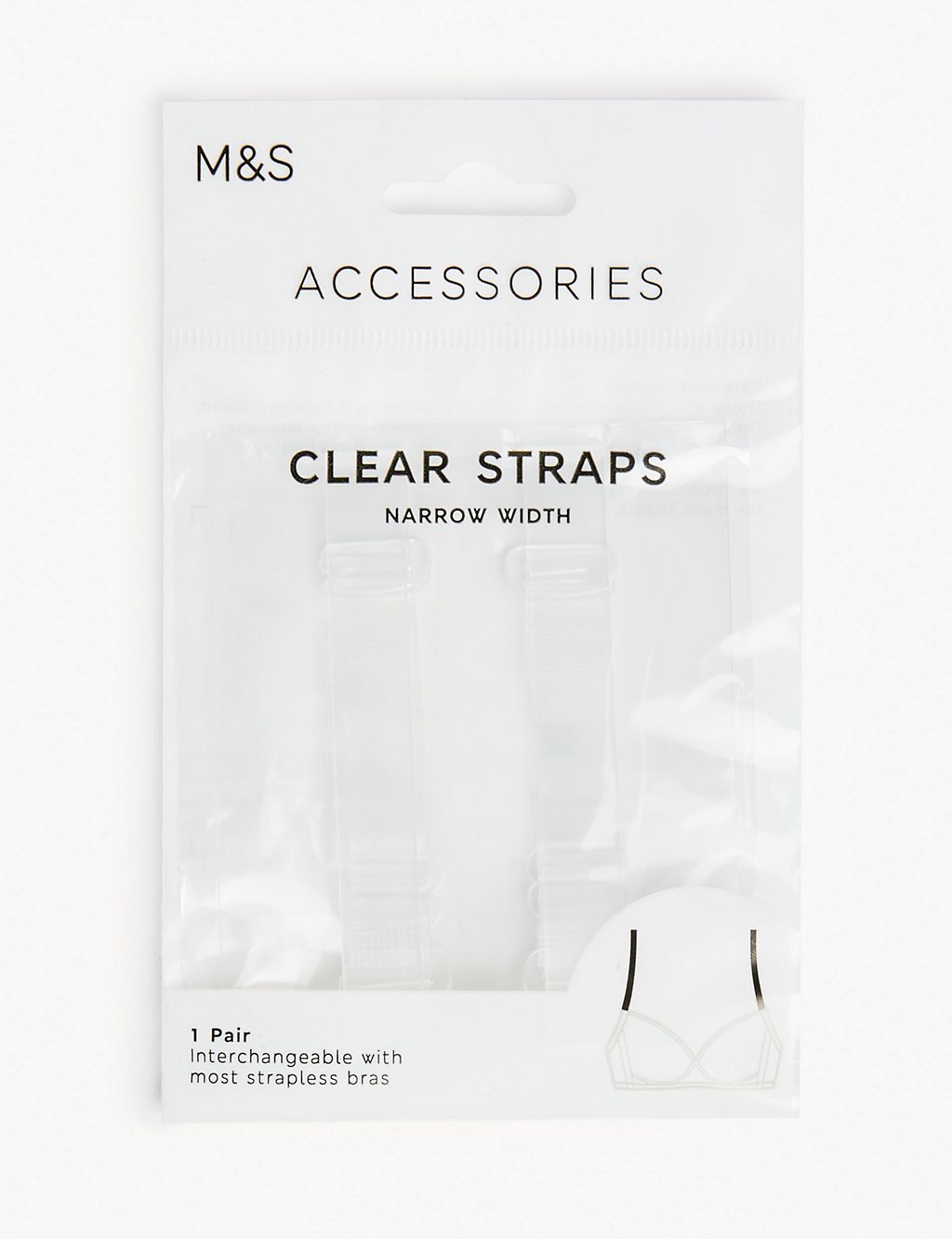 Detachable Clear Bra Straps - Standard Width 1 of 4