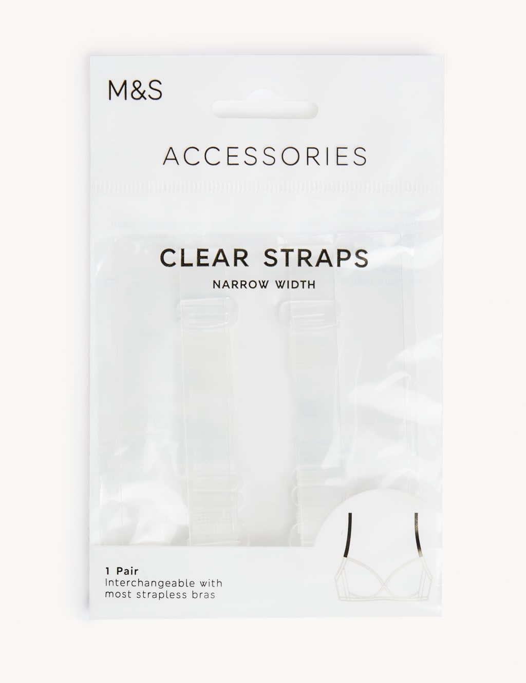 Detachable Clear Bra Straps Standard Width M&S Collection M&S