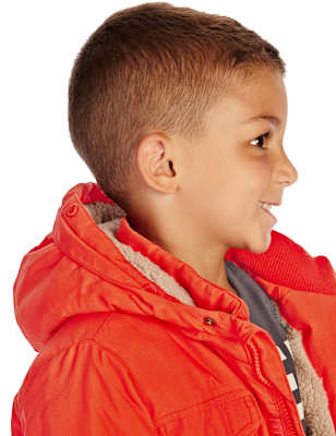 Detachable Faux Fur Hooded & Padded Jacket with Stormwear™ (1-7 Years) Image 4 of 5
