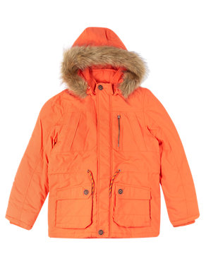 Detachable Faux Fur Trim Hooded Parka with Stormwear™ (5-14 Years) Image 2 of 5