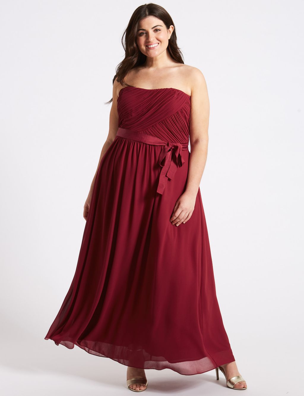 Detachable Straps Pleated Maxi Dress 2 of 6