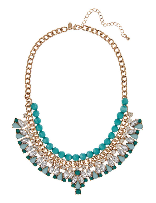 Diamanté & Multi-Faceted Bead Collar Necklace Image 1 of 1