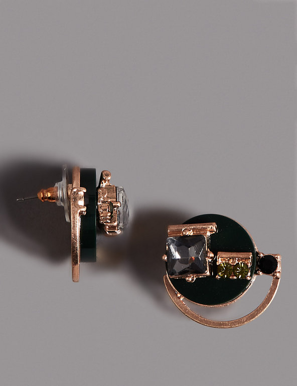 Diamanté Brooch Stud Earrings Image 1 of 2